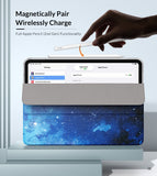 MoKo Case Fit iPad Air 5th/4th Generation 10.9 Inch Case 2022/2020, Slim Trifold Stand Cover with Soft Frosted Back, Auto Wake/Sleep, Support Touch ID and iPad 2nd Pencil Charging, Blue Starry Sky