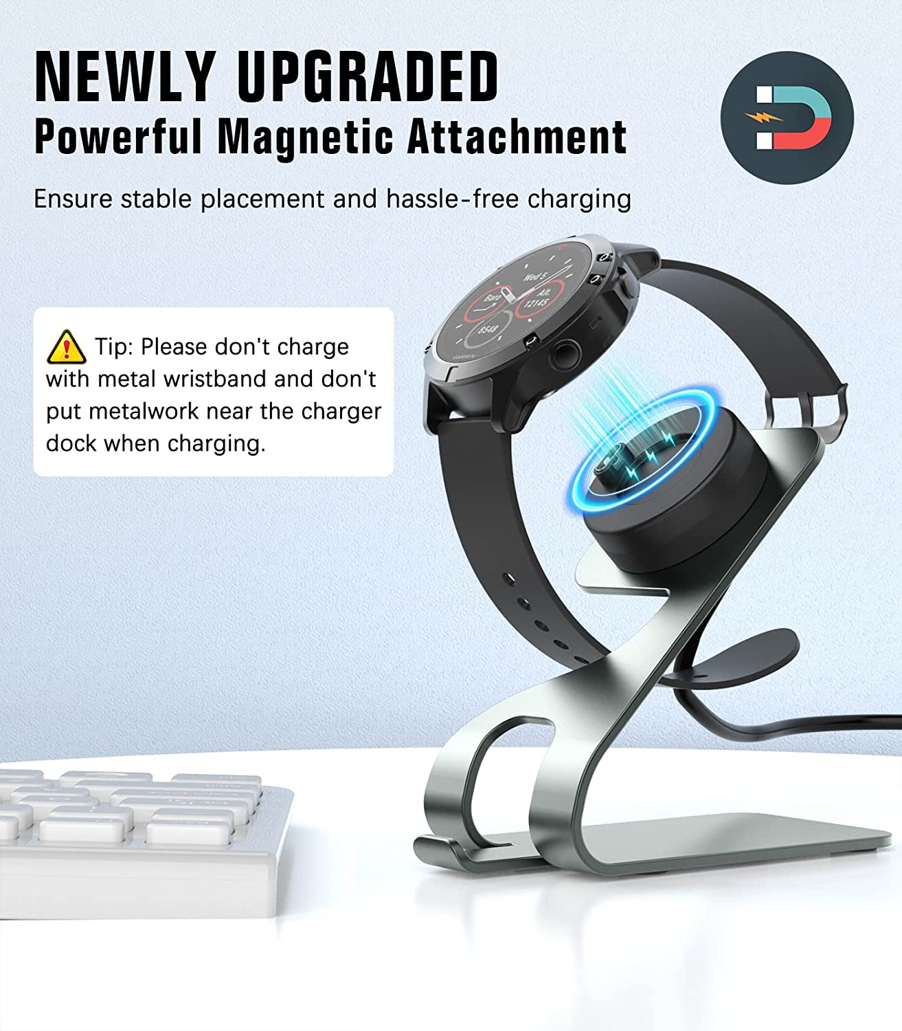 MoKo Charger Stand Compatible with Garmin Fenix 5X 6X