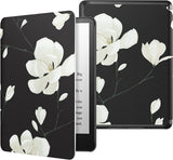 MoKo Case for 6.8" Kindle Paperwhite (11th Generation-2021) and Kindle Paperwhite Signature Edition, Light Shell Cover with Auto Wake/Sleep for Kindle Paperwhite 2021 E-Reader, Blue & Pink Flower