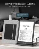 MoKo Case for 6.8" Kindle Paperwhite (11th Generation-2021) and Kindle Paperwhite Signature Edition, Lightweight PU Leather Cover Stand Shell with Hand Strap for Kindle Paperwhite 2021, Black
