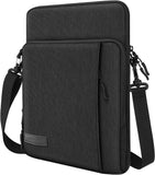 MoKo 12.9 Inch Tablet Sleeve Bag Carrying Case with Pockets Fits iPad Pro 12.9 2021/2020/2018,Surface Laptop Go 12.4",Galaxy Tab S8+ 12.4", Black & Gray