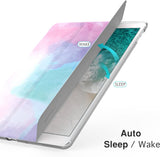 MoKo Case Fit New iPad Air (3rd Generation) 10.5" 2019/iPad Pro 10.5 2017 - Slim Lightweight Smart Shell Stand Cover with Translucent Frosted Back Protector - Water Color (Auto Wake/Sleep)