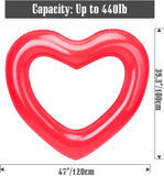 MoKo Inflatable Pool Float for Kids Adults, Heart Shaped Swim Ring 120cm Diameter Summer Swimming Tube Water Fun Beach Party Pool Toys Swimming Circle