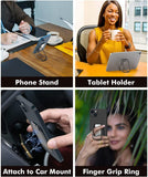 MoKo Cell Phone Ring Holder, 2 Pack Finger Kickstand 360° Rotation Adjustable Phone Ring Stand Metal Finger Grip Ring Kickstand Match Magnetic Car Mount, Fits All Smartphone, Tablets, Black