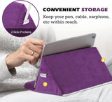 MoKo Tablet Pillow Stand, Pillow Lap Holder for iPad Tablet up to 11" for Xmas Gift, eReaders, Fit iPad 9 10.2", iPad Mini 6 8.3", iPad Pro 11/10.5/9.7, Air 4 Mini 5, Galaxy Tab S6/S7, Grape Purple