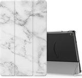 MoKo Case for Amazon Fire HD 10 Tablet (7th and 9th Generation, 2017 and 2019 Release) 10”, Smart Shell Stand Cover with Translucent Frosted Back for Fire HD 10.1 Inch, Black
