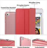 MoKo Case Fit New iPad Mini 5 2019/Mini 4 2015 (5th/4th Generation 7.9 inch), Slim Lightweight Smart Shell Stand Cover with Translucent Frosted Back Protector, with Auto Wake/Sleep,Red