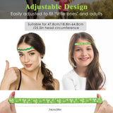 MoKo St Patricks Day Decorations Headband 5-Pack, Non-Slip Adjustable Stretchy Green Glitter Clover St Patricks Day Headbands Accessories for Women Girls Teens
