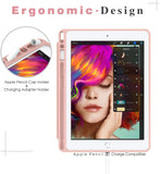 MoKo Case Fit 2018 iPad 9.7 6th Generation with Pencil Holder - Slim Lightweight Smart Shell Stand Cover Case with Auto Wake/Sleep Fit iPad 9.7" 2018 Released (A1893/A1954), Rose Gold