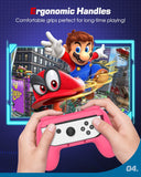 MoKo Grip for Nintendo Switch OLED Model Joycon & Switch Joy-Con, [2-Pack] Ergonomic Hand Grip Controller Handle Kit Compatible with Nintendo Switch/Switch OLED 2021 Joy Cons Controllers, Pink & Green