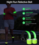 MoKo 2-Pack LED Bracelet Armband Rechargeable with 3 Light Modes, High Visibility Wrist Arm Ankle Light Up Bands for Running Night Walking Reflector Gear with Reflective Slap Bands