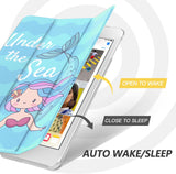 MoKo Case Fit New iPad Mini 5 2019/Mini 4 2015 (5th/4th Generation 7.9-inch), Slim Lightweight Smart Shell Stand Cover with Translucent Frosted Back Protector, Auto Wake/Sleep, Blue Mermaid