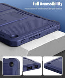 MoKo Case Fits with Amazon All-New Kindle Fire 7 Tablet (2022 Release-12th Generation) Latest Model 7", Full Body Rugged Hands-Free Viewing Stand Back Cover with Screen Protector, Dark Blue