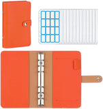MoKo Budget Binder with Zipper Envelopes,A6 Binder Notebook,6-Ring Loose-Leaf PU Leather Binder Cover Folder Budget Planner with 12-Pack Clear Cash Envelopes Pockets & Label Stickers, Peach Pink
