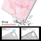 MoKo Case Fit iPad Pro 12.9 2017/2015 with Apple Pencil Holder - Slim Lightweight Smart Shell Stand Cover Case with Auto Wake/Sleep Fit Apple iPad Pro 12.9 inch Tablet (1st & 2nd Gen),Pink Marble