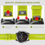 MoKo Watch Band Compatible with Garmin Fenix 7 Sapphire Solar/Solar/Fenix 6 Pro/5/5 Plus/Forerunner 935/945/Approach S60, Soft Silicone Replacement Strap Quick Release Fit 22mm Sport Strap, Lime
