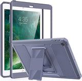 MoKo Case for iPad 9.7 2018/2017, iPad 6th Generation/iPad 5th Generation, [Heavy Duty] Shockproof Full Body Hybrid Cover with Built-in Screen Protector for iPad 9.7" (iPad 5/iPad 6), Gray/Pink