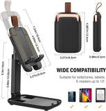 MoKo Adjustable Cell Phone Stand, Desk Phone Holder Dock Stand with Angle Height Adjustment, Fits with iPhone 13, 13 Pro, iPhone 12 iPad 9,iPad Mini 6, Air 4 3, All Smartphone Tablet(4"-13"), Black