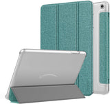 MoKo Case Fits Kindle Fire HD 8 & 8 Plus Tablet (10th Generation, 2020 Release), Smart Shell Stand Cover with Translucent Frosted Back - Black & White Magnolia