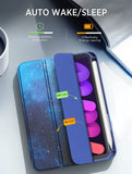 MoKo Case Fit New iPad Mini 6 Case with Pencil Holder (6th Generation 8.3" 2021), Soft TPU Frame Hard PC Clear Transparent Back Shell Smart Cover for iPad Mini 6 2021, Auto Wake/Sleep, Blue Sky Star