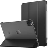 MoKo Case Fit New iPad Pro 11 Inch Case 2021 (3rd Gen), [Support Apple Pencil Charging] Slim Trifold Hard Back Shell Protective Smart Cover Fit iPad Pro 11" 2021, with Auto Wake/Sleep, Black