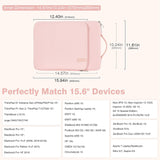 MoKo 15.6 Inch Laptop Sleeve Fits MacBook Pro M1 Pro/M1 Max 16.2 2021 MacBook Pro 16”/15.4", Surface Book 15”, Chromebook, Protective Computer Carrying Bag Handle Pouch with Pocket, Pink