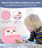MoKo Tablet Pillow Holder for Kids, Owl Shape Soft Pillow Cushion for Book Rest, Bed Tablet Pillow for Xmas Gift, Reading, E-Reader, Fit with iPad 9, iPad Mini 6, Air 3/ Pro 11,Galaxy Tab, Pink&White