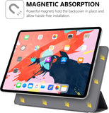 MoKo Smart Folio Case Fit iPad Pro 12.9" 2018 - [Support Magnetically Attach Charge/Pair] Slim Lightweight Smart Shell Stand Cover, Strong Magnetic Adsorption, Auto Wake/Sleep - Space Gray