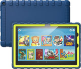 MoKo Case Fit Fire HD 10 and Fire HD 10 Plus Tablet (Only 11th Generation, 2021 Release), Slim Light Weight Shock Proof Soft Silicone Back Cover with Protective Edge Coverage, Blue+Yellow