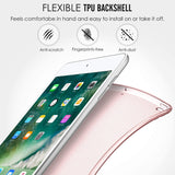 MoKo Case Fit 2018/2017 iPad 9.7 6th/5th Generation, Slim Smart Shell Stand Folio Case with Soft TPU Translucent Frosted Back Cover Compatible with iPad 9.7" 2018/2017, Auto Wake/Sleep - Rose Gold