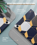 MoKo Keyboard Case Compatible with Galaxy Tab S6 Lite 2020, Magnetic Cover Shell Case with Removable Wireless Keyboard Fit Samsung Galaxy Tab S6 Lite 10.4 2020 SM-P610/P615, Geometric Dark Green