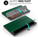 MoKo Case for Amazon Fire HD 10 Tablet (7th and 9th Generation, 2017 and 2019 Release) 10”, Smart Shell Stand Cover with Translucent Frosted Back for Fire HD 10.1 Inch - Pine Forest Green