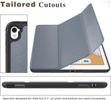 MoKo Case Fit iPad Pro 9.7 with Apple Pencil Holder - Slim Lightweight Smart Shell Stand Cover Case with Auto Wake / Sleep Fit Apple iPad Pro 9.7 Inch 2016 Tablet, Grey Purple