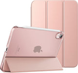 MoKo Case Fit New iPad Mini 6 2021 (6th Generation, 8.3-inch) - Slim Lightweight Hard Clear Back Shell Stand Cover with Translucent Frosted Back Protector, with Auto Wake/Sleep, Marble Gold Green