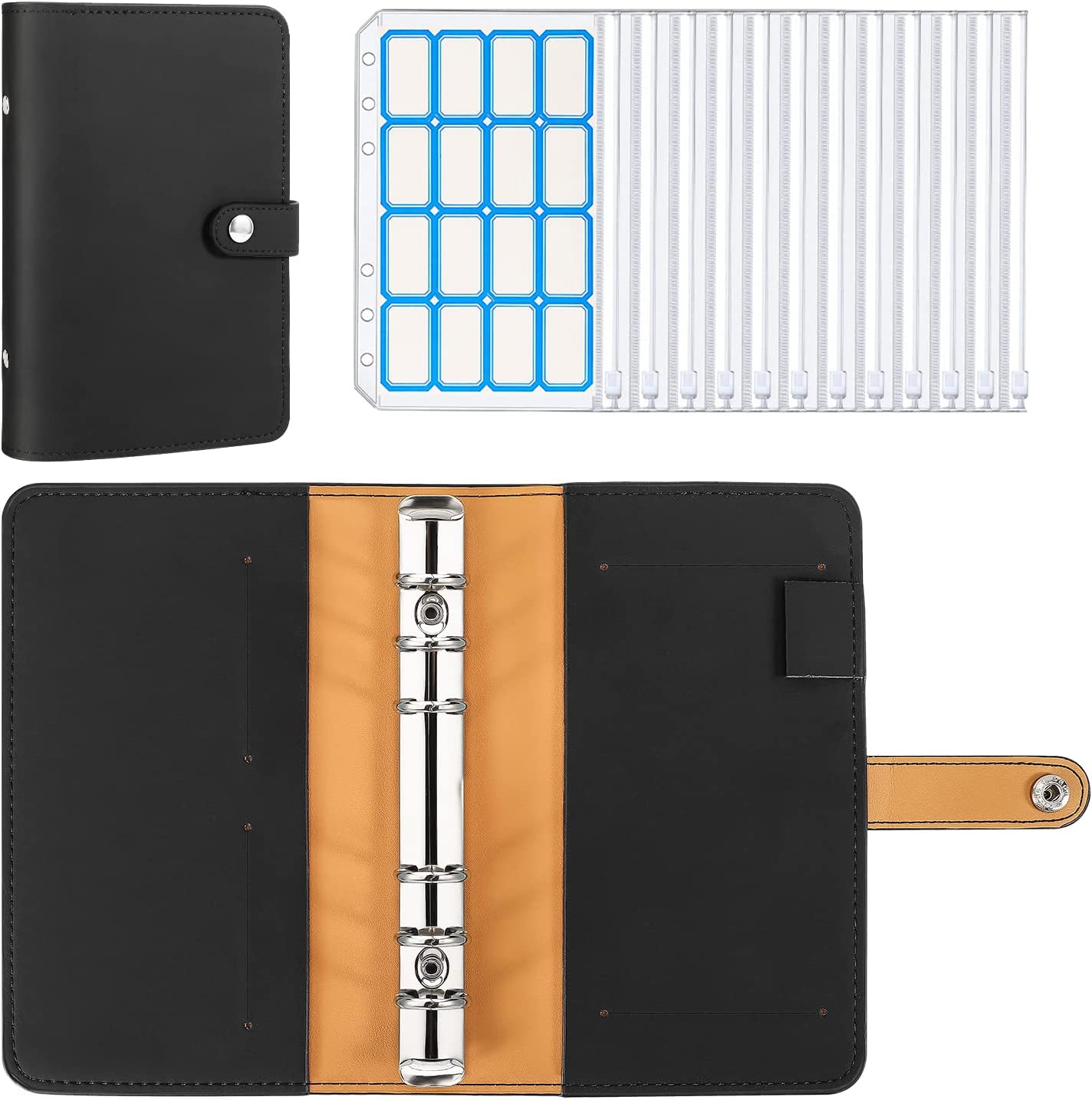 Complete Kit A6 Check Design Binder With Stickers and 6 Zip 