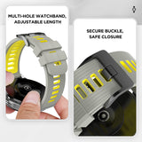 MoKo Watch Strap Compatible with Huawei Watch GT3 46mm/GT2/GT2 Pro/GT 2e/Samsung Galaxy Watch 46mm/Gear S3, 22mm Soft Silicone Replacement Sport Band Wristband, Gray/Yellow