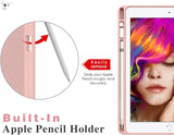 MoKo Case Fit 2018 iPad 9.7 6th Generation with Pencil Holder - Slim Lightweight Smart Shell Stand Cover Case with Auto Wake/Sleep Fit iPad 9.7" 2018 Released (A1893/A1954), Rose Gold