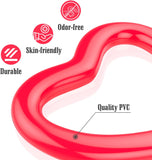 MoKo Inflatable Pool Float for Kids Adults, Heart Shaped Swim Ring 120cm Diameter Summer Swimming Tube Water Fun Beach Party Pool Toys Swimming Circle
