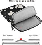 MoKo 9-11 Inch Tablet Sleeve Bag Carrying Case Fits iPad air 5 10.9" 2022, iPad Pro 11 2021-2018, iPad 9/8/7th Gen 10.2, iPad Air 4 10.9/Air 3 10.5, Tab S8 11"/Tab A 10.1, Black&White Magnolia