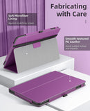 MoKo Case Fits All-New Kindle Fire HD 10 & 10 Plus Tablet (11th Generation, 2021 Release) 10.1" - Slim Folding Stand Cover with Auto Wake/Sleep,Lychee Purple