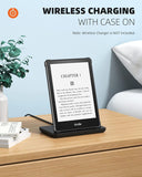 MoKo Case Fit with 6.8" Kindle Paperwhite (11th Generation-2021) and Kindle Paperwhite Signature Edition, Perfect Protection with Fully Covered Soft TPU Edge, Clear Back Cover for DIY, Black