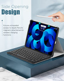 MoKo Keyboard Case Fit iPad Air 5th Gen 2022/iPad Air 4th Gen 10.9 2020 Case [Support Apple Pencil 2 Charging] Magnetically Detachable Wireless Bluetooth Keyboard Cover,Geometric Dark Blue