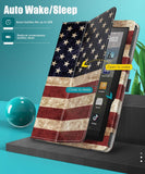 MoKo Case Fits Kindle Fire HD 8 & 8 Plus Tablet (10th Generation, 2020 Release),Slim Folding Stand Cover with Auto Wake/Sleep - US Flag
