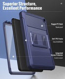 MoKo Case Fits with Amazon All-New Kindle Fire 7 Tablet (2022 Release-12th Generation) Latest Model 7", Full Body Rugged Hands-Free Viewing Stand Back Cover with Screen Protector, Dark Blue