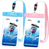 MoKo Waterproof Phone Pouch [2 Pack], Underwater Phone Case Dry Bag with Lanyard Compatible with iPhone 13/13 Pro Max/iPhone 12/12 Pro Max/11 Pro Max, X/Xr/Xs Max, 8/7, Samsung S21/S10/S9, Note 10/9/8