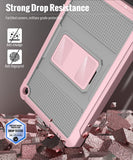 MoKo Case Fits with Amazon All-New Kindle Fire 7 Tablet (2022 Release-12th Generation) Latest Model 7", Full Body Rugged Hands-Free Viewing Stand Back Cover with Screen Protector, Gray/Pink