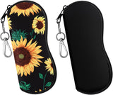 MoKo Sunglasses Soft Case 2 Pack, Ultra Light Portable Neoprene Zipper Glasses Case, Eyeglass Safety Pouch Box with Belt Clip