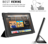 MoKo Case for Amazon Fire HD 10 Tablet (7th and 9th Generation, 2017 and 2019 Release) 10”, Smart Shell Stand Cover with Translucent Frosted Back for Fire HD 10.1 Inch, Black