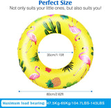 MoKo Flamingo Inflatable Pool Floats for Kids Adults, 31.5" Diameter Swim Rings Swimming Pool Float Tube Cute Round Swimming Tube Water Fun Beach Pool Toys with Repair Patch for Summer Party - Yellow