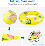 MoKo Flamingo Inflatable Pool Floats for Kids Adults, 31.5" Diameter Swim Rings Swimming Pool Float Tube Cute Round Swimming Tube Water Fun Beach Pool Toys with Repair Patch for Summer Party - Yellow